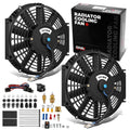 Electric Radiator Cooling Fan Kit 10in Slim Dual Fans - Compact
