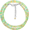 Natural Gemstone Beaded Choker Necklace for Women - Handmade Opal