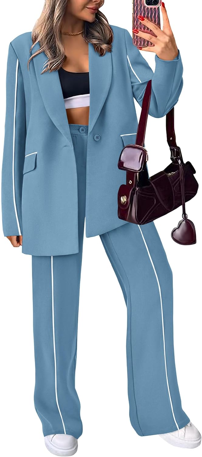 PRETTYGARDEN Women's 2 Piece Blazer Outfits for Business Casual
