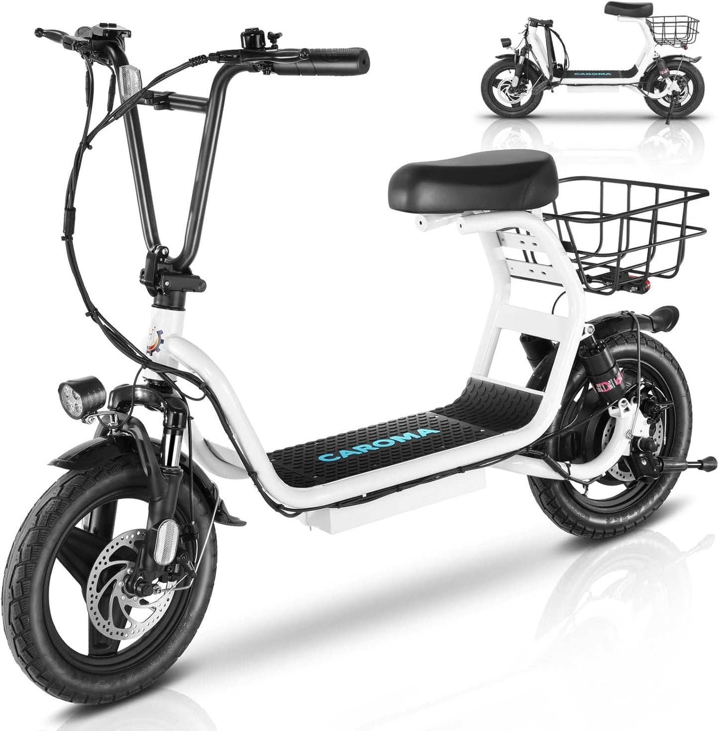 Caroma Peak 1200W Electric Scooter with Seat for Adults