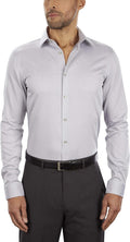 Men's Slim Fit Non-Iron Herringbone Dress Shirt - Tailored Look