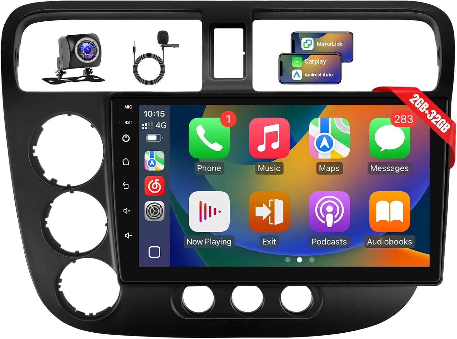 Car Stereo Radio for Honda Civic 2001-2005 with Wireless Carplay