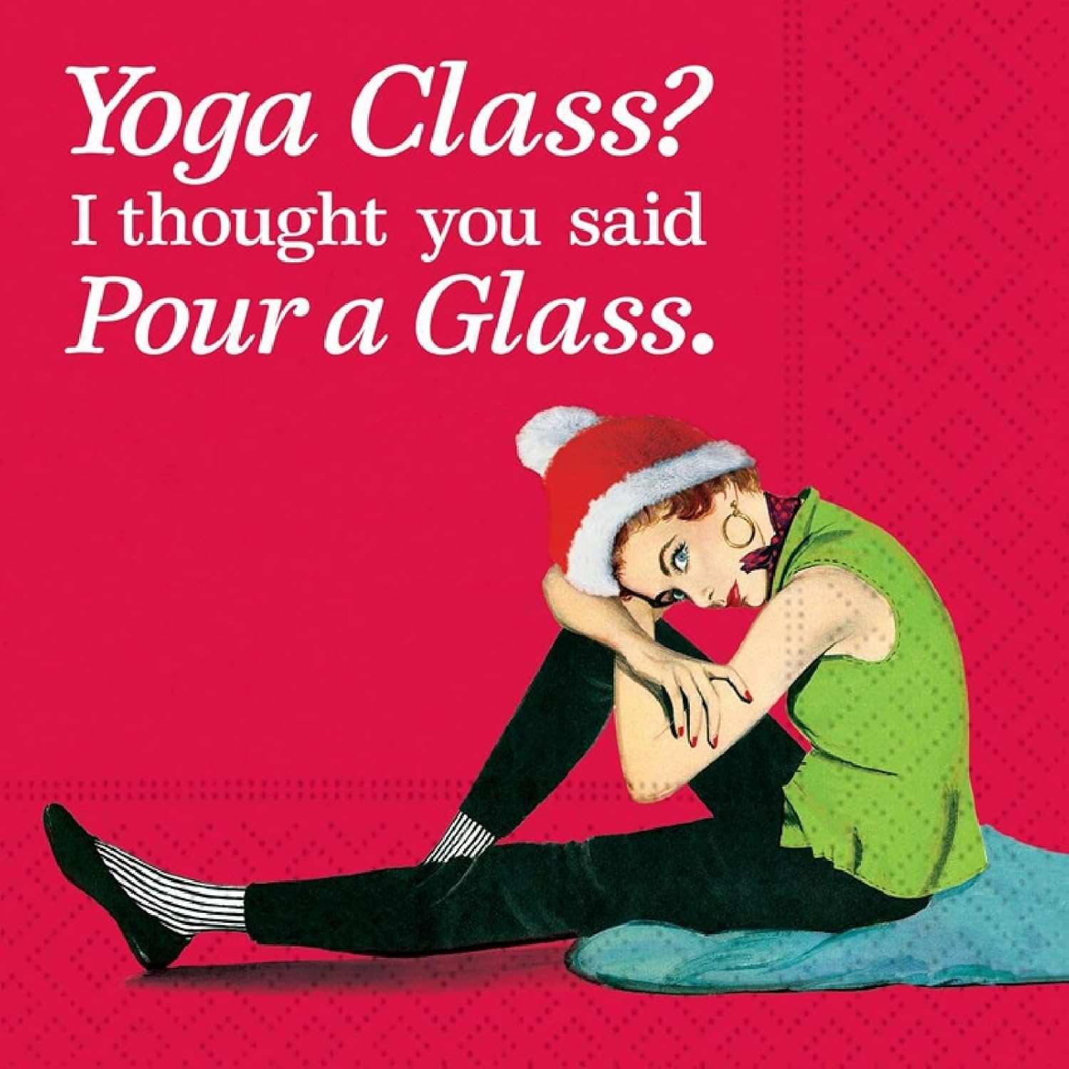Christmas Yoga Funny Ladies Napkins 40ct x 2 packs - Hilarious Party Essential!