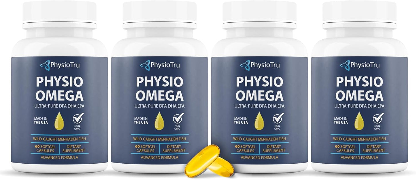 Physio Omega 3 Supplement - Sustainably Sourced Fish Oil Pack