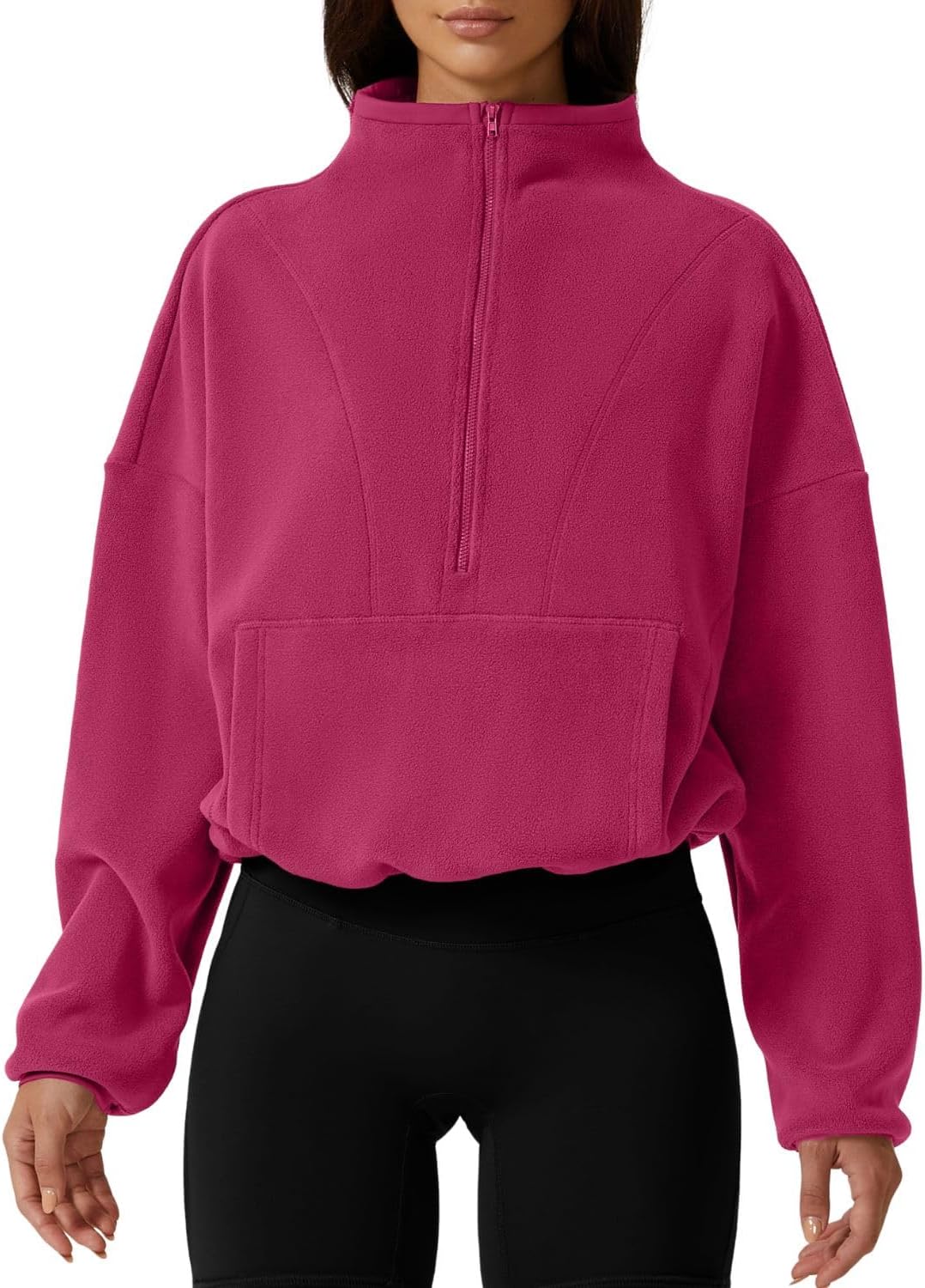Cozy Half Zip Fleece Sweatshirt for Women - Perfect Winter Wear