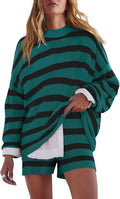 LAMISSCHE Womens Oversized Lounge Set - Soft Striped 2-Piece