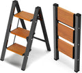 WOA WOA Step Ladder with Widened Pedals - Compact 3-Step Ladder