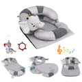 3-in-1 Tummy Time Pillow and Seated Support Playmat - Portable Infant