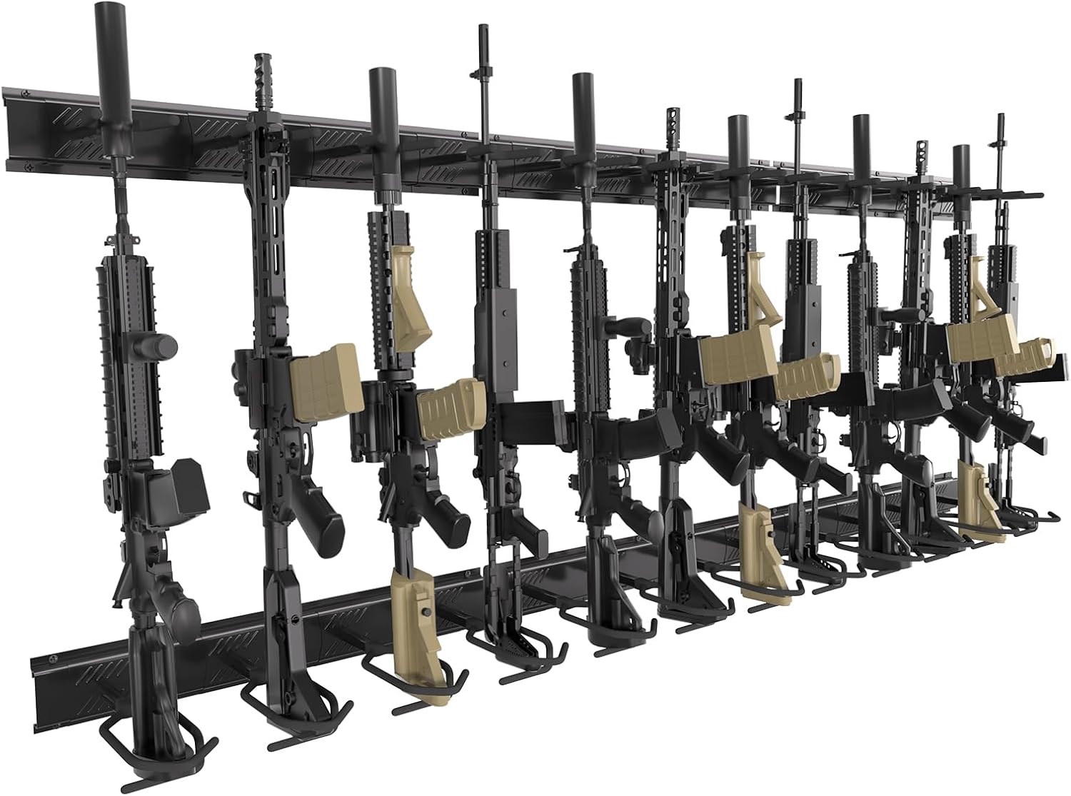 Heavy Duty Steel Gun Rack - Adjustable 4/8/12 Slot Indoor Storage