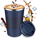 Leak-Proof Insulated Coffee Mug - Hot & Cold Drinks on the Go! 12oz (Dark Blue)