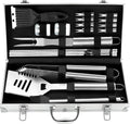 ROMANTICIST 20pcs Heavy Duty BBQ Grill Tool Set in Case - Best Gift