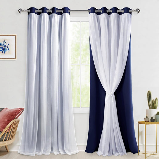 Hiasan Blackout Curtains with Sheer Overlay for Elegant Rooms