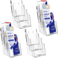 Brochure Holder 4x9 Inch 3 Tier Acrylic Display Stand for Flyers