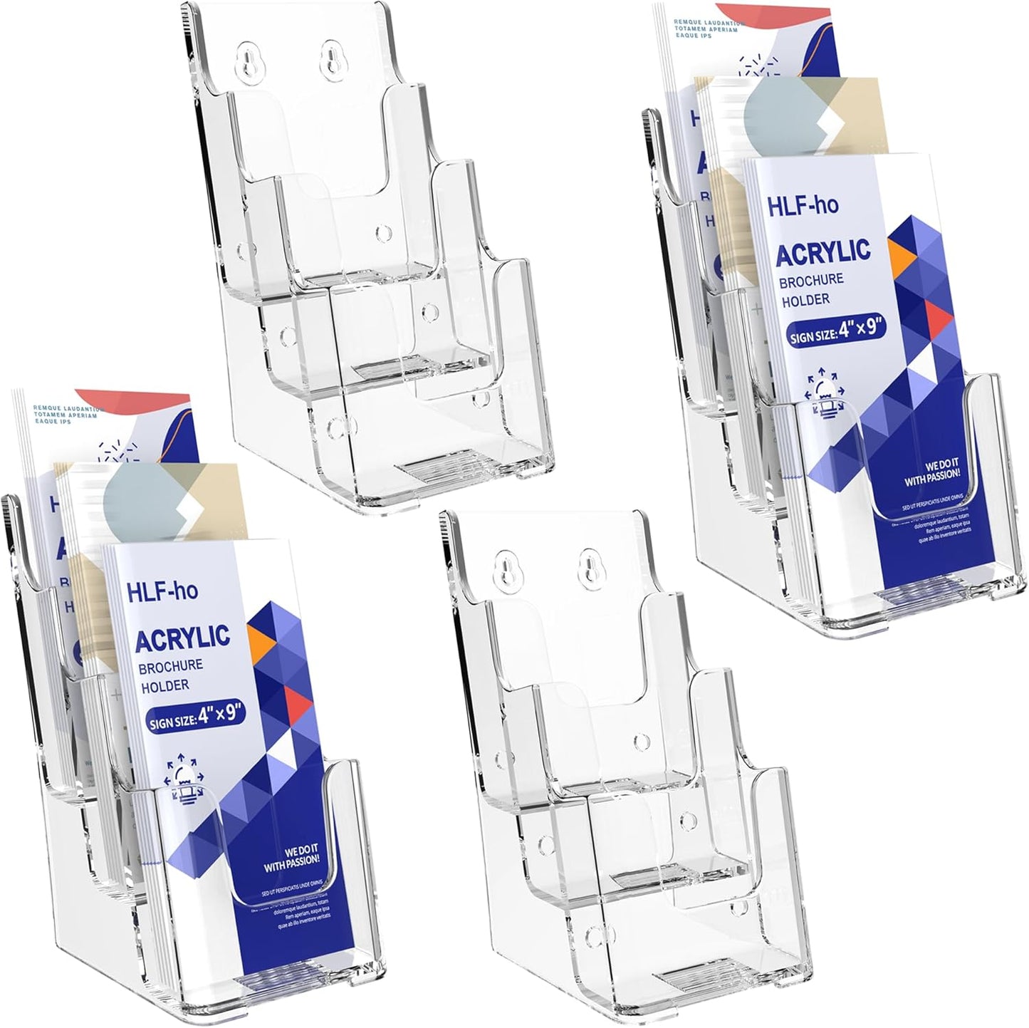 Brochure Holder 4x9 Inch 3 Tier Acrylic Display Stand for Flyers