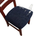Waterproof Dining Chair Seat Covers Stretch Slipcovers - Flower Navy