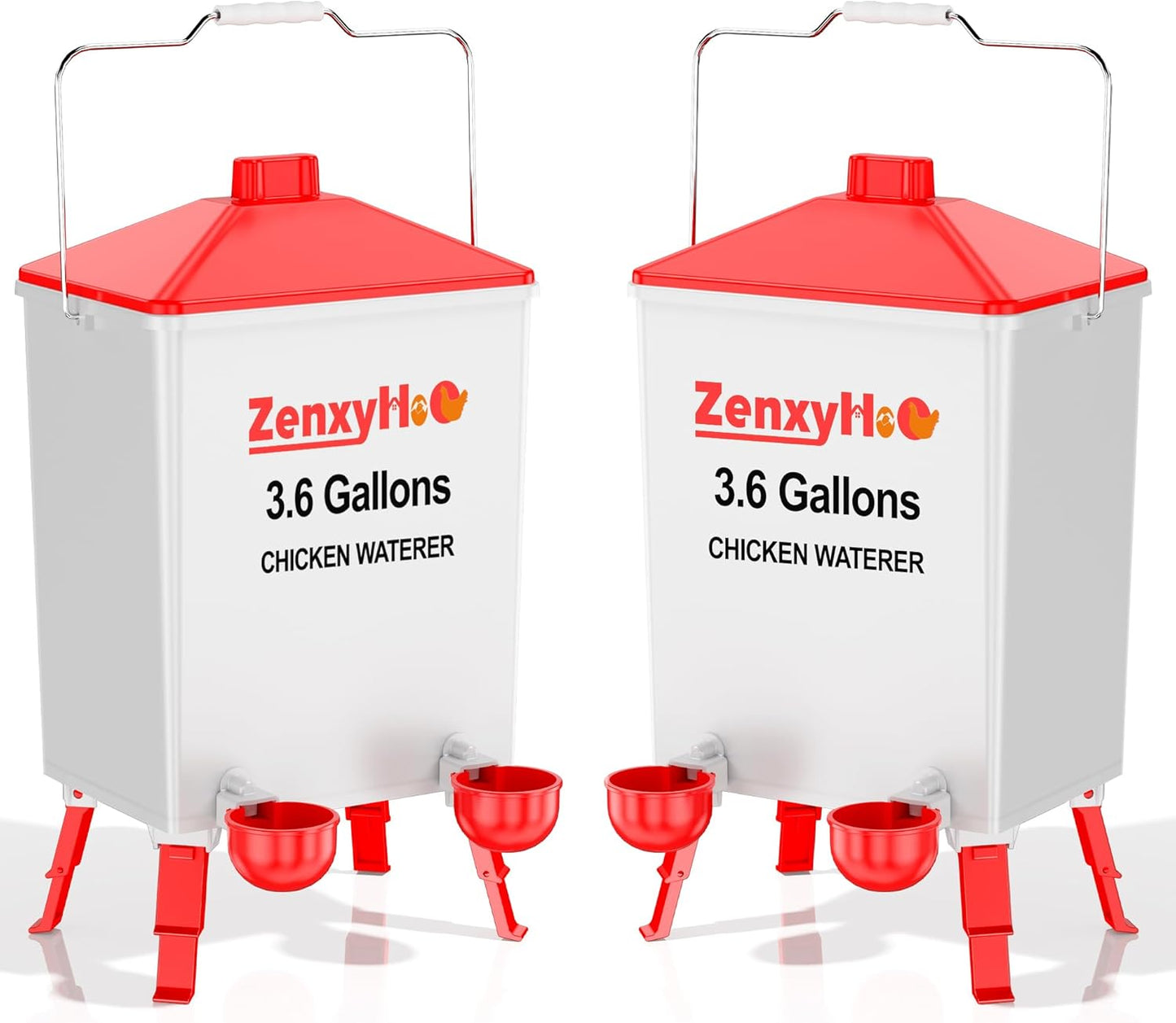 Automatic Chicken Waterer Bucket with Adjustable Legs and Handle