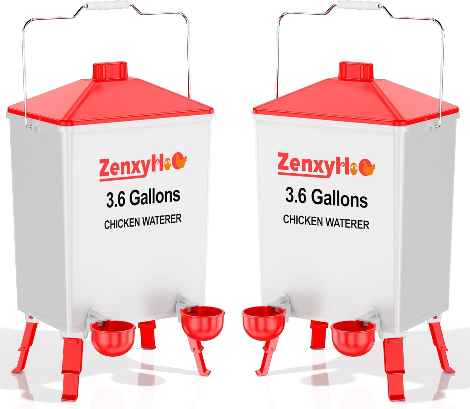 Automatic Chicken Waterer Bucket with Adjustable Legs and Handle