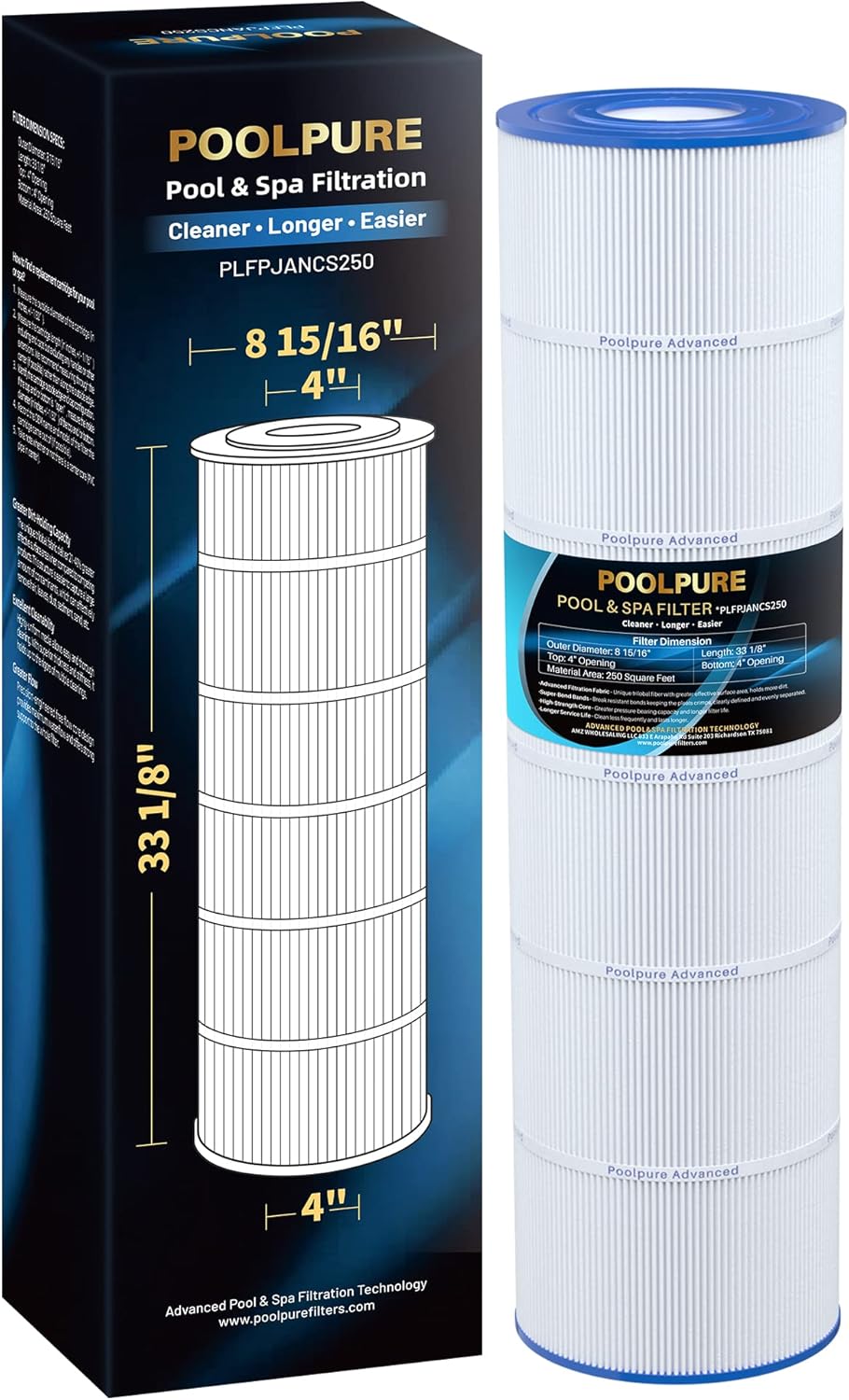 POOLPURE PLFPJANCS250 Pool Filter for Jandy CS250 and More