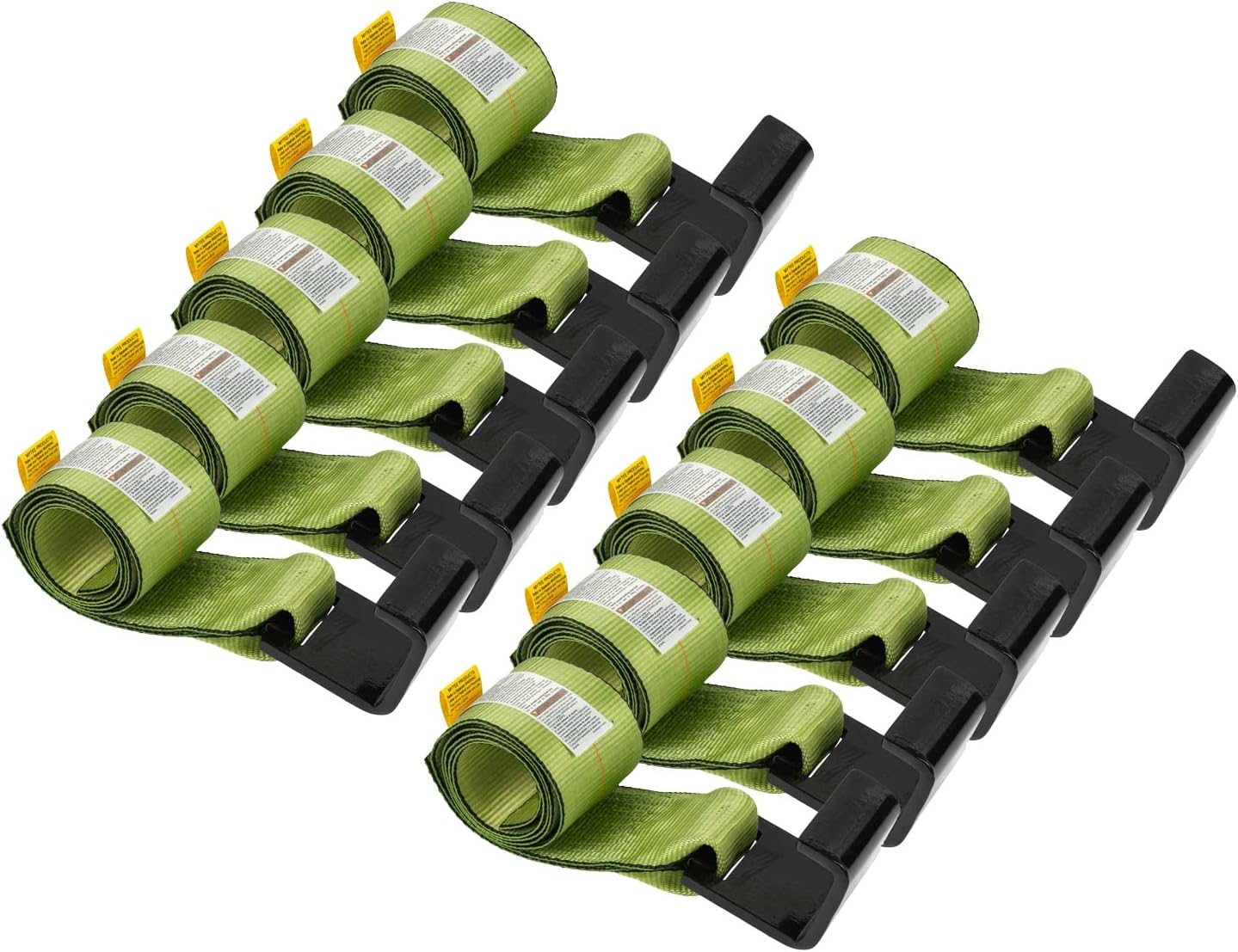 4in x 5ft Roll Off Container Green Winch Strap - 10 Pack