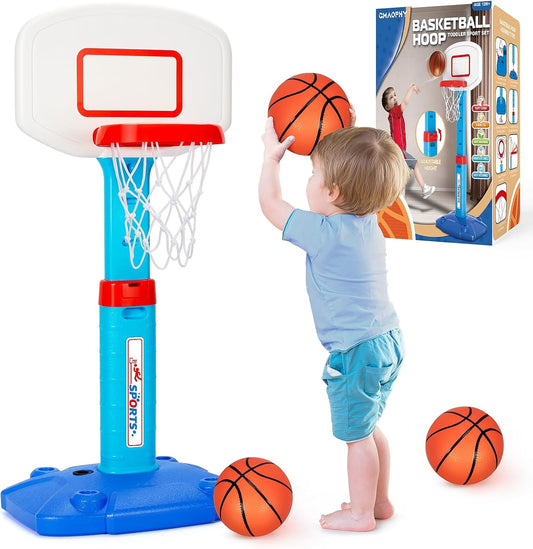 Adjustable Toddler Basketball Hoop Set with 3 Balls - Perfect Gift for Active Little Ones!