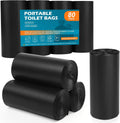 Portable Toilet Bags 80 Pack - 5-8 Gallon Compostable Camping Bags