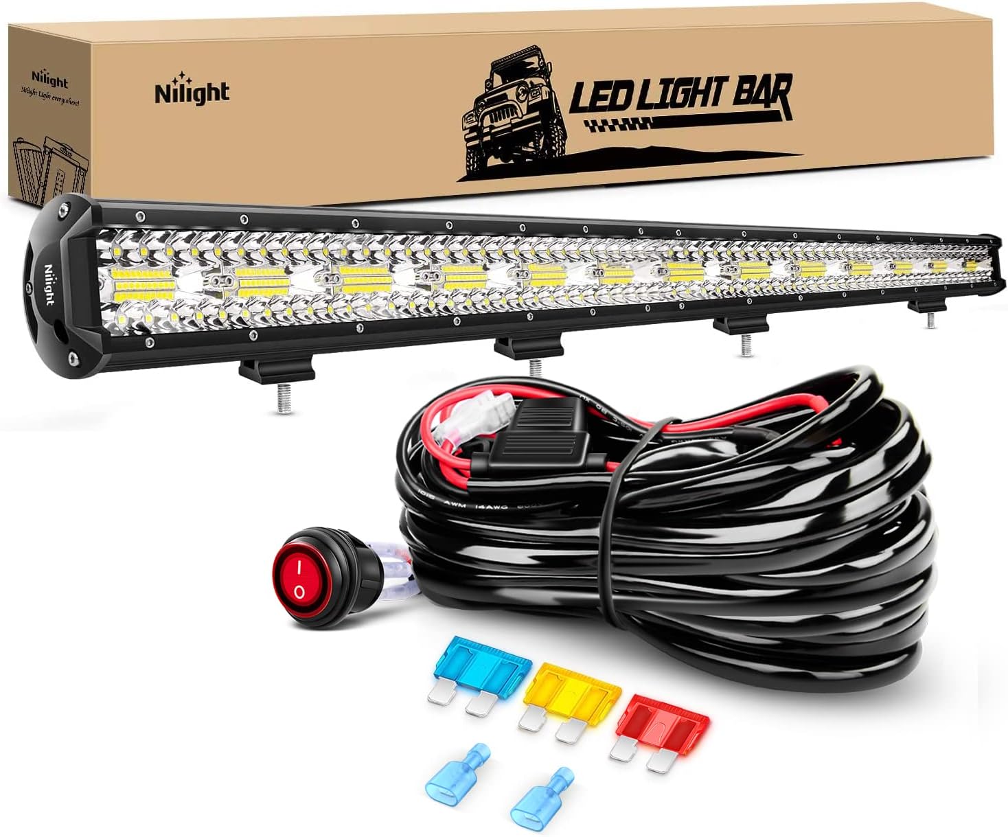 Nilight 37Inch 780W LED Light Bar for Off Road Vehicles