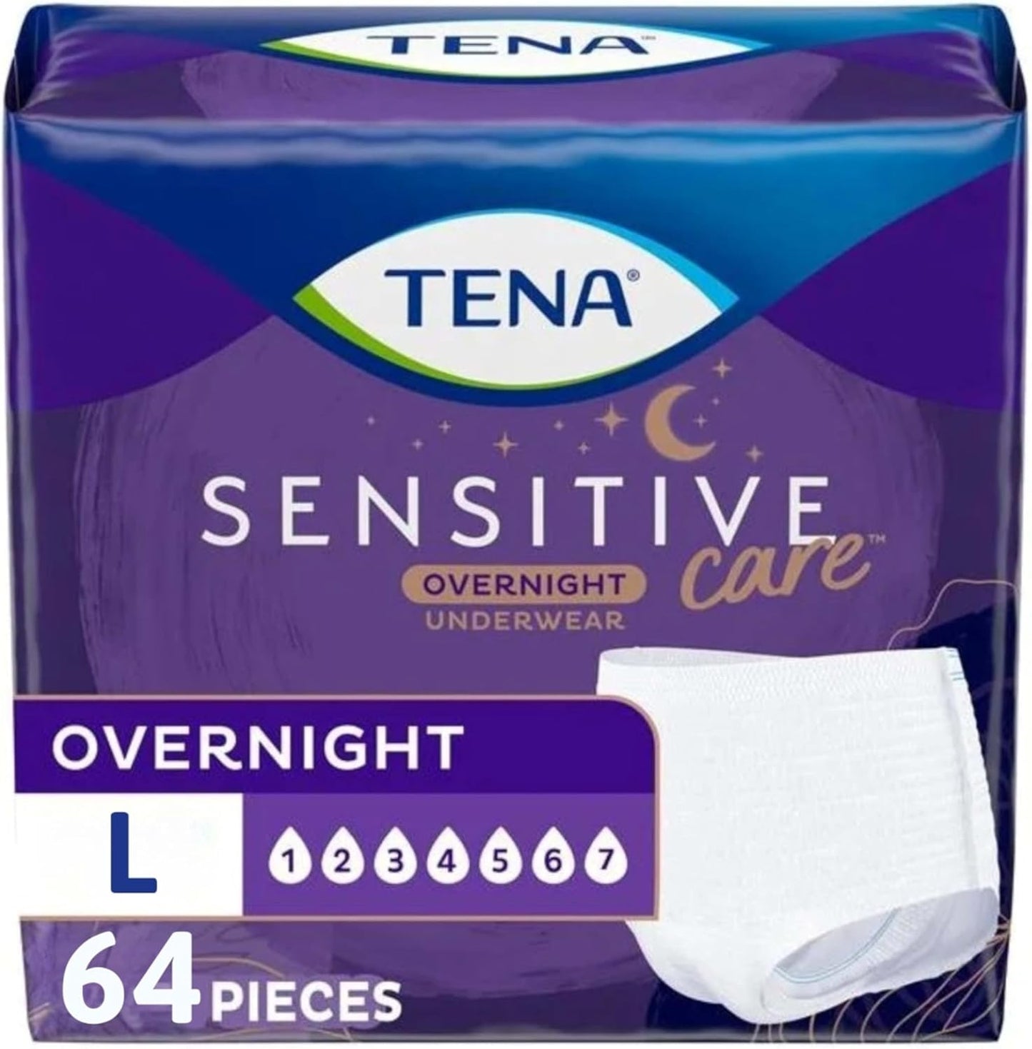 TENA Sensitive Care Overnight Incontinence Underwear for Women
