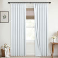 Viral Neutral Warm White Linen Blackout Curtains 84 in - Total Light