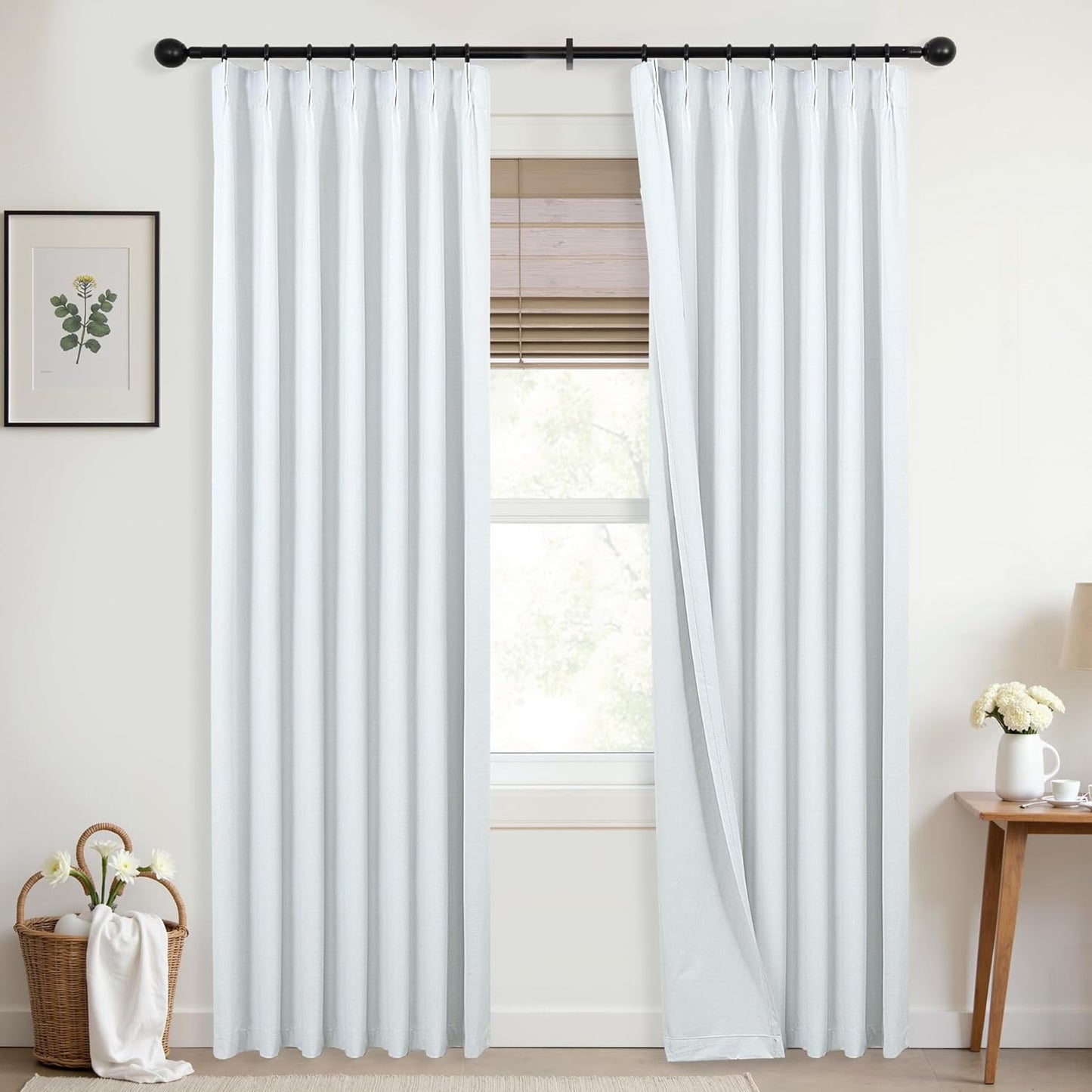 Mrs.Naturall 100% Blackout Curtains for Living Room & Bedroom