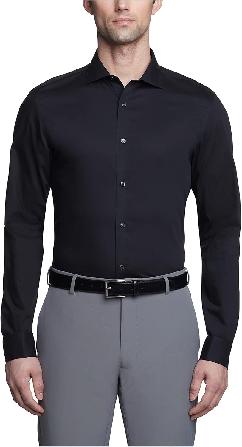Calvin Klein Men's Slim Fit Non Iron Herringbone Dress Shirt