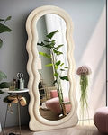 Floor Mirror with Stand Full Length Irregular Wavy Frame - Spacious