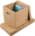 Vinyl Record Storage Box - Sturdy Kraft Moving Crates (Set of 4)
