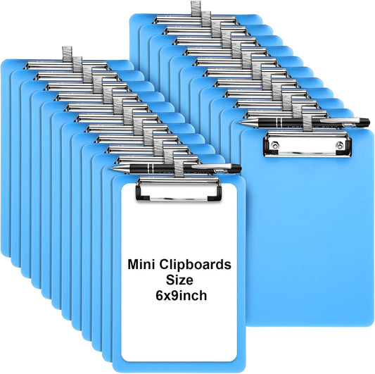 Qilery Mini Clipboards - 24 Pcs A5 Memo Clipboards for All Needs