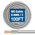 6/2 MC Cable with Ground 100FT 6AWG/2 MC Alum Cable - Durable