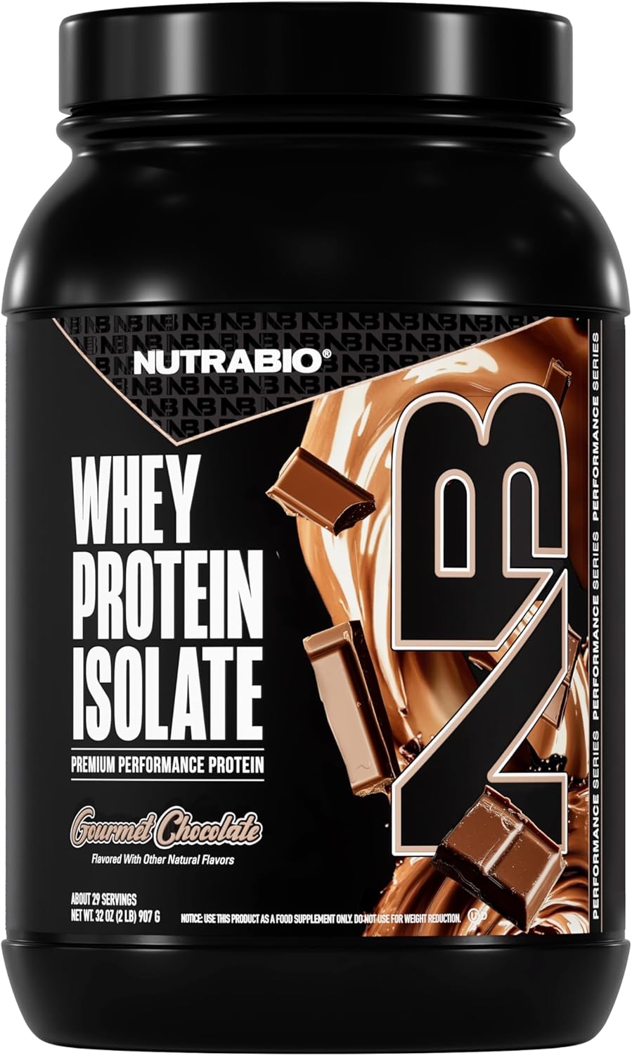 NutraBio 100% Whey Protein Isolate Powder for Muscle Growth