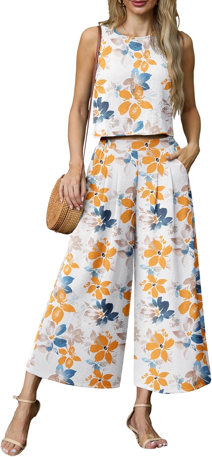 Lepunuo Womens Summer 2 Piece Outfits for Beach and Travel