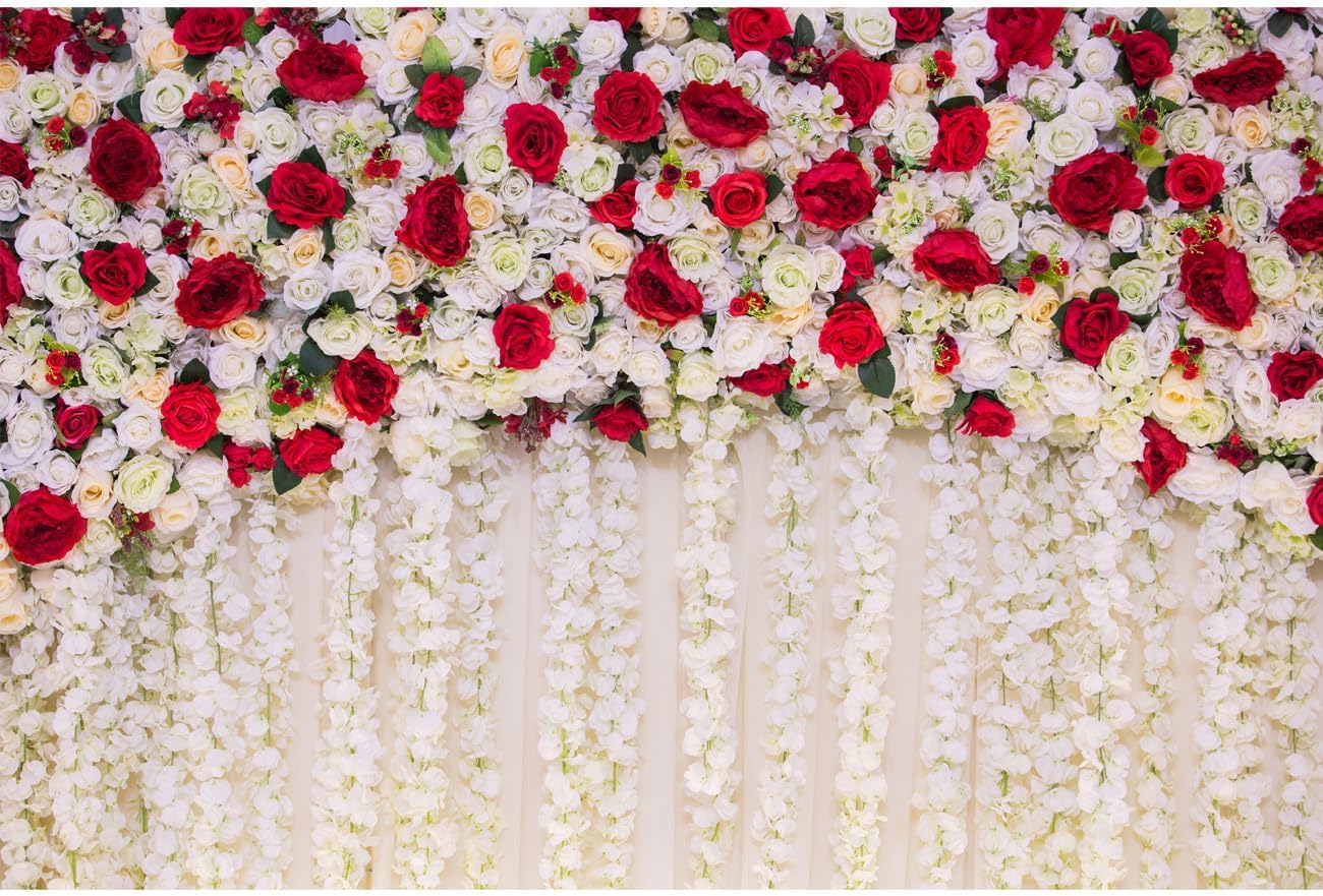 10X8FT Red Rose Wall Picture Backdrop for Stunning Events