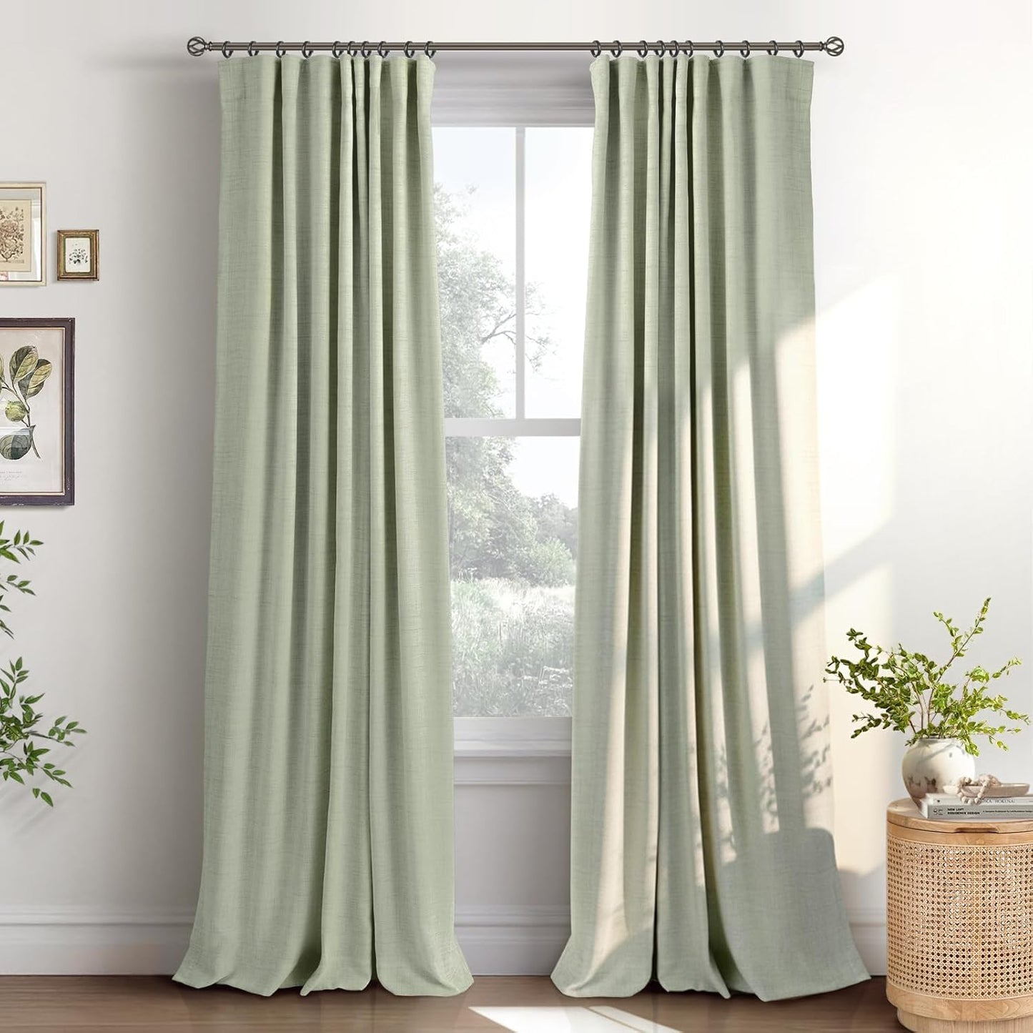 100% Blackout Curtains for Bedroom & Living Room - Sage 84 in