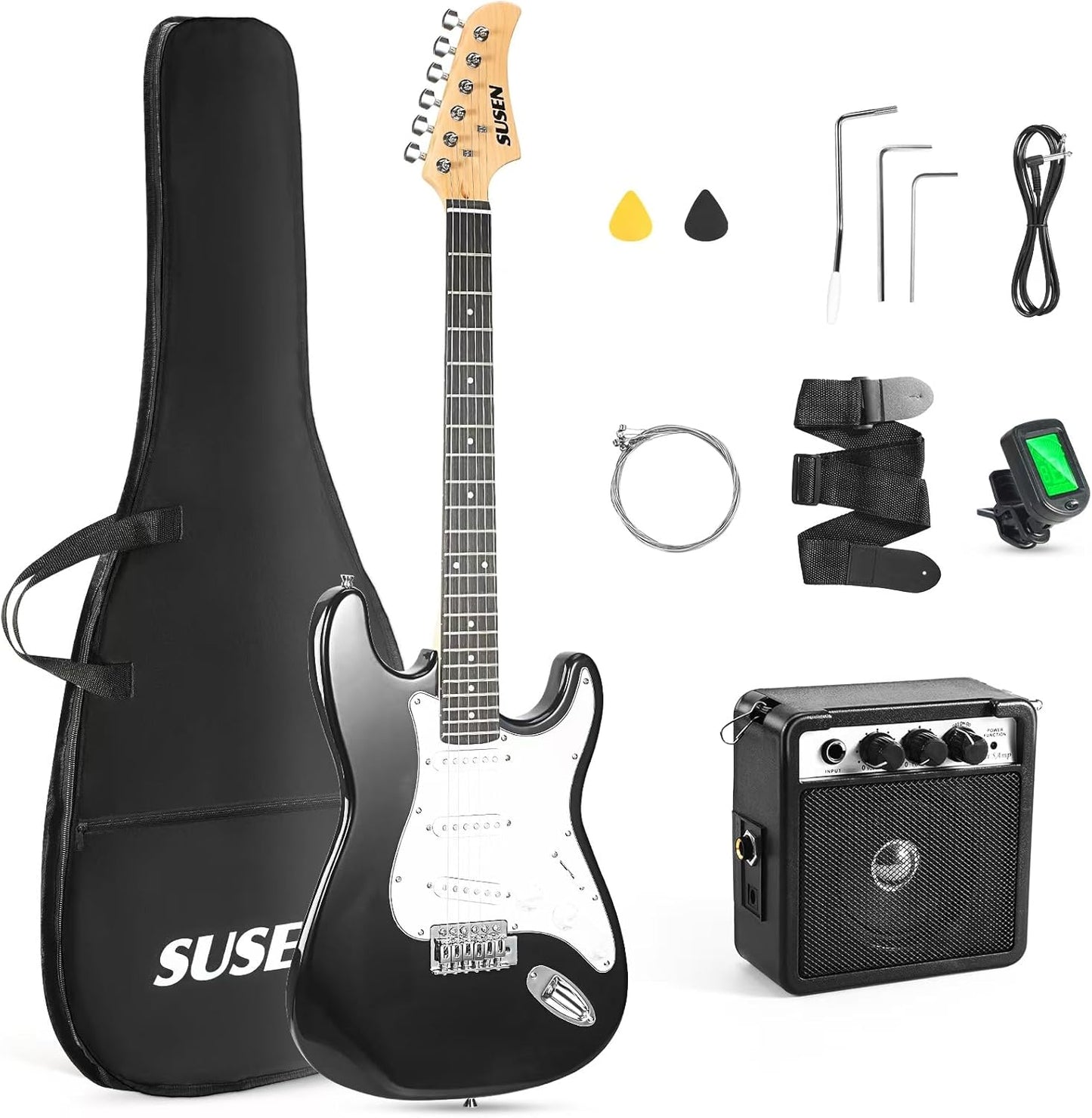 Electric Guitar Starter Kit with Mini Amp and Accessories