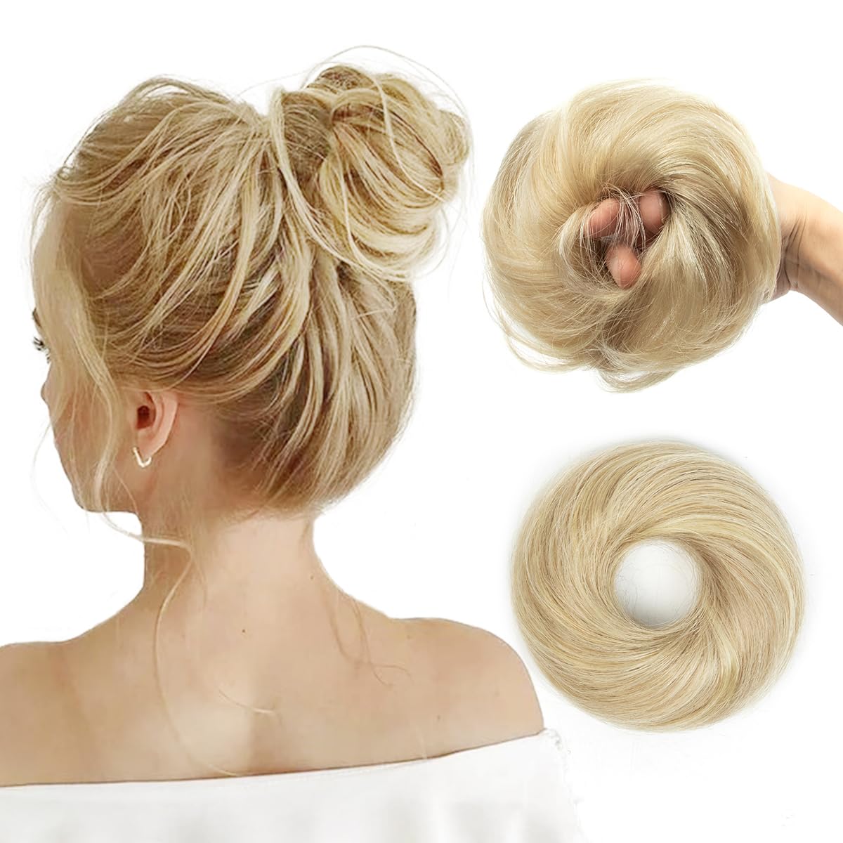 Human Hair Bun Piece for Kids - Natural Curly Hair Extensions