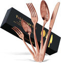 30-Piece Stainless Steel Silverware Set for 6 - Elegant Floral Cutlery