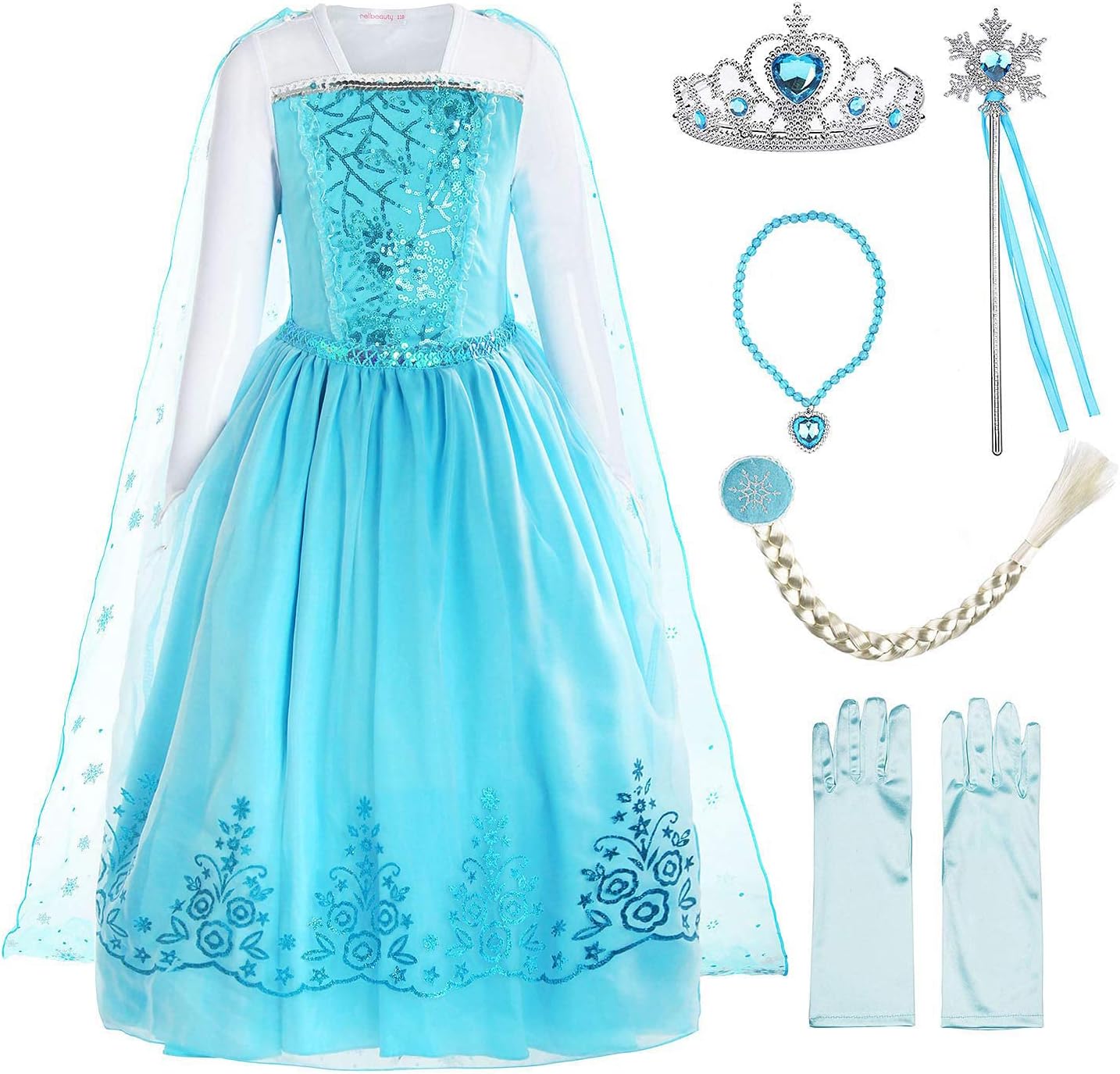 ReliBeauty Girls Sequin Princess Costume Dress with Accessories