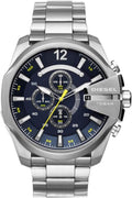 Diesel Men's Mega Chief Stainless Steel Bracelet Watch - Blue Dial