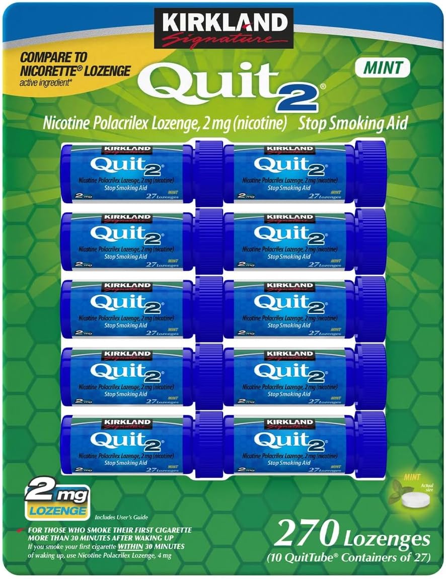Kirkland Signature Quit Lozenges 2mg for Effective Smoking Cessation
