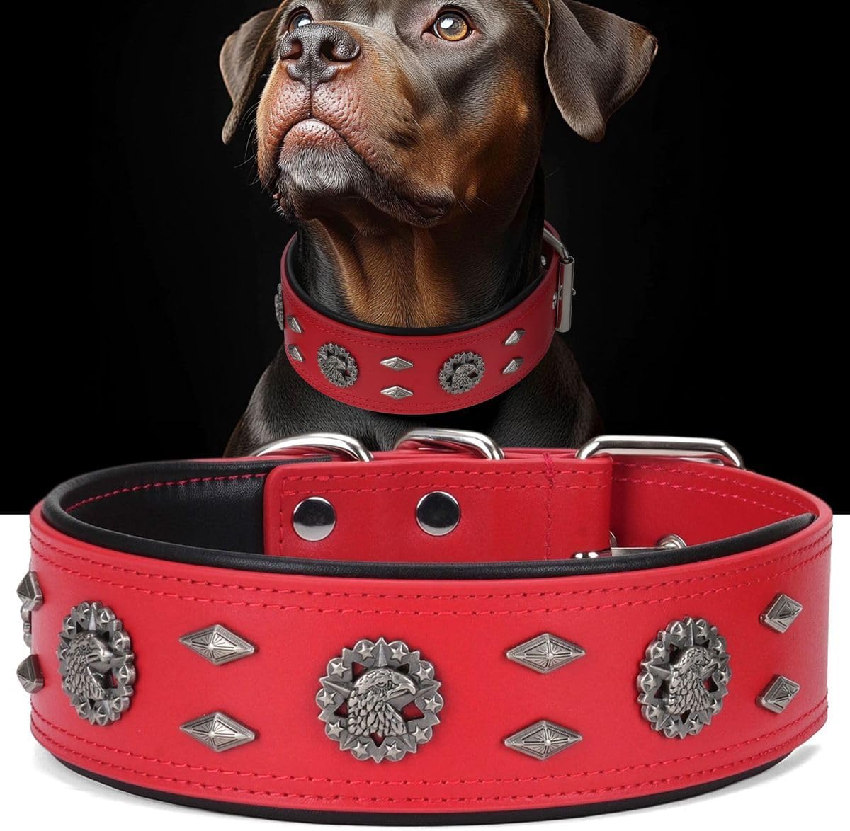 Premium Leather Dog Collar for Large Dogs - Durable & Comfortable