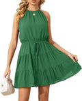 Summer Dress for Women Chiffon Halter Ruffle Romper - Flowy Sun Outfit