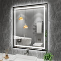 Amorho 36in x 30in Black LED Mirror for Bathroom - Dual Front