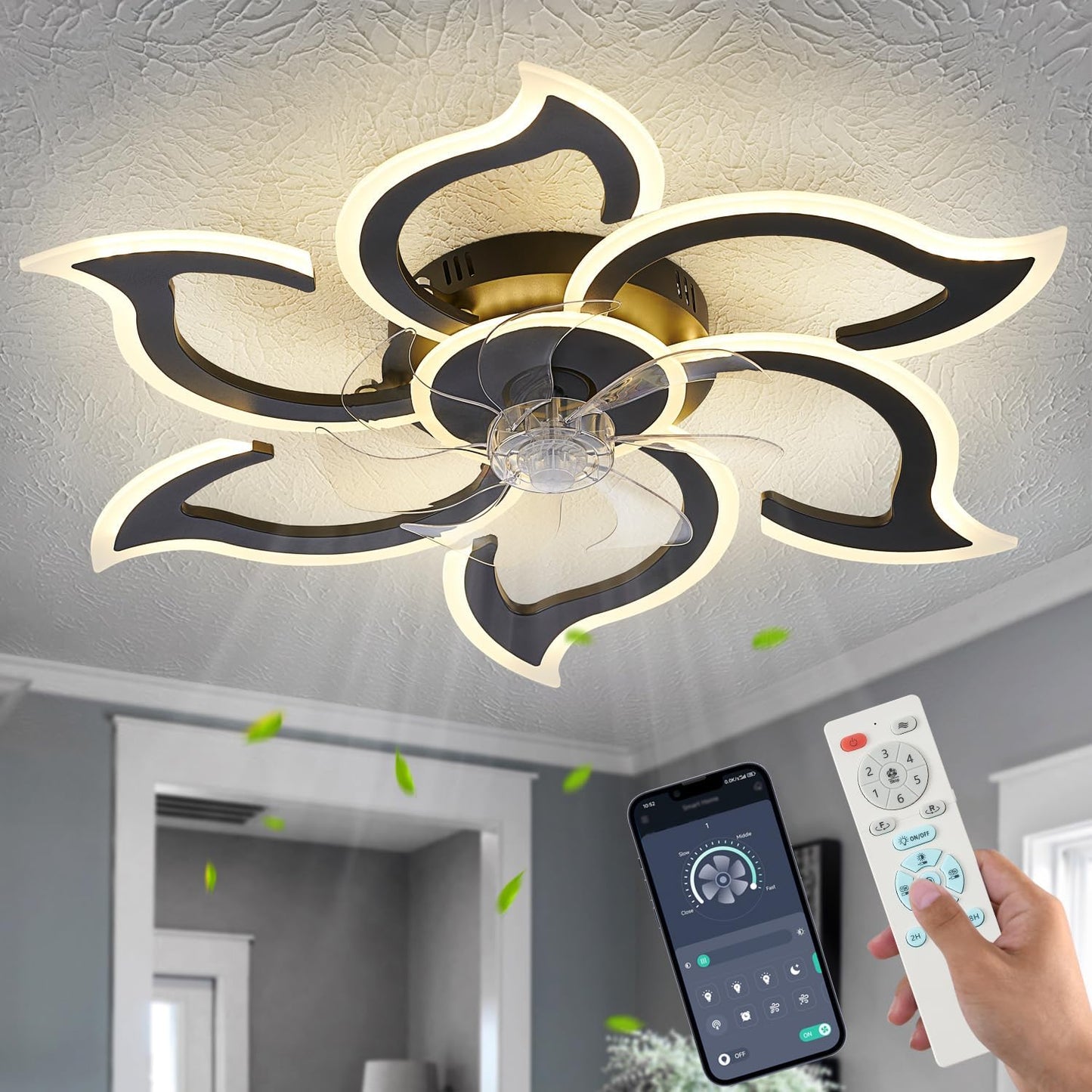 Flower Ceiling Fans with Lights and Remote for Modern Spaces