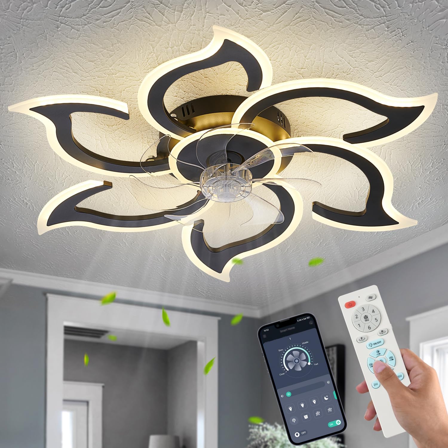Flower Ceiling Fans with Lights and Remote for Modern Spaces