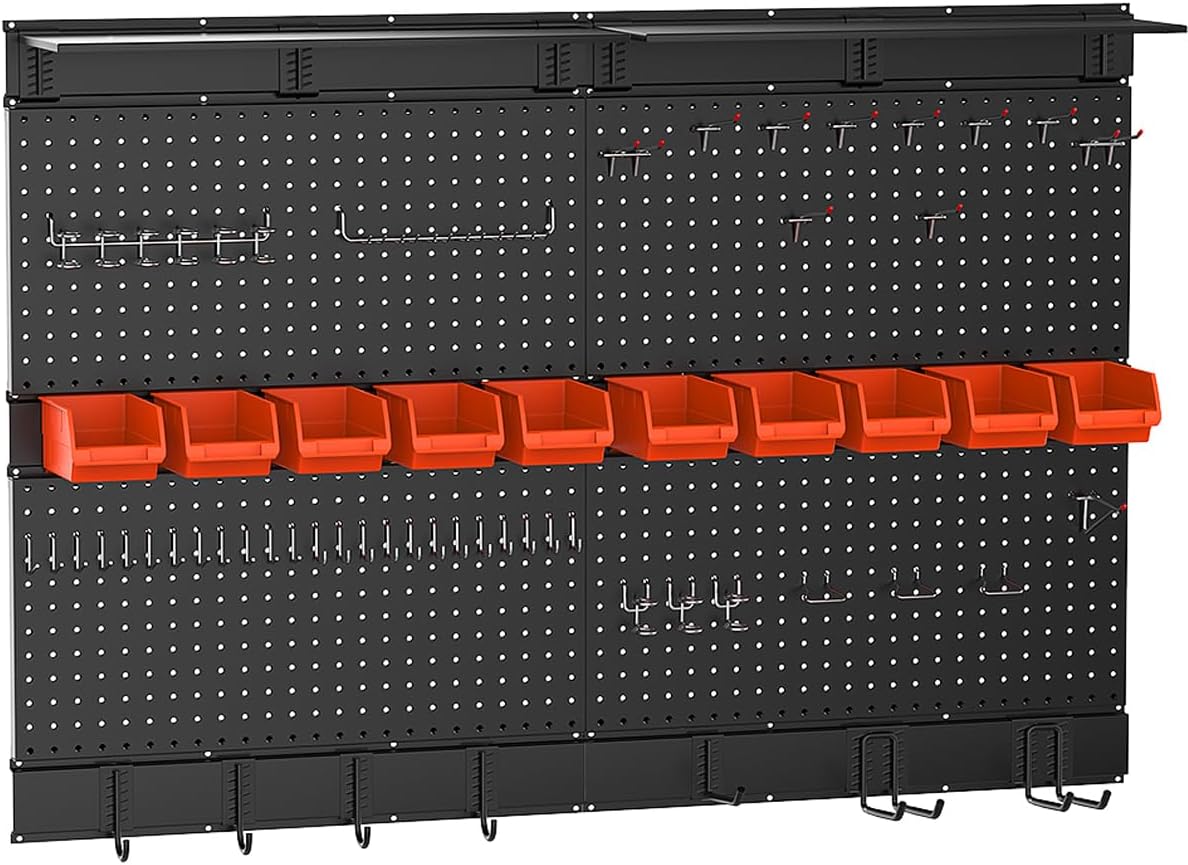 Ultrawall Black Pegboard Wall Organizer for Garage Storage